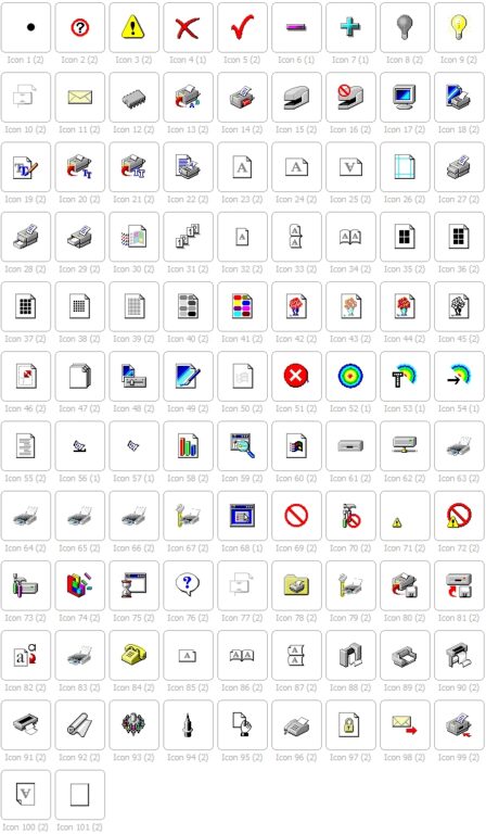 Windows Icons: Reference list with details, locations & images