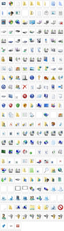 Windows Icons: Reference list with details, locations & images