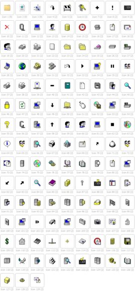 Windows Icons: Reference list with details, locations & images