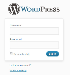 wordpress login screen